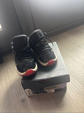 Jordan Kids Black and Red High-Top Sneakers